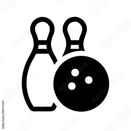 Icon of a bowling ball and pins representing the sport