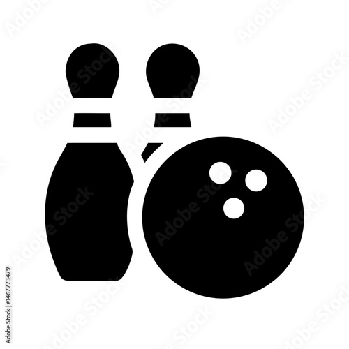 Icon of a bowling ball and pins representing the sport