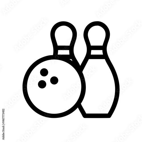 Icon of a bowling ball and pins representing the sport