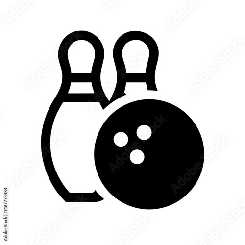 Icon of a bowling ball and pins representing the sport