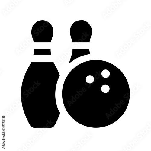 Icon of a bowling ball and pins representing the sport
