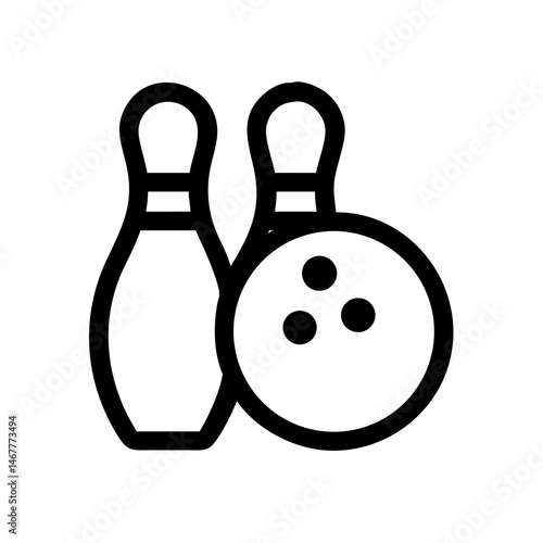 Icon of a bowling ball and pins representing the sport