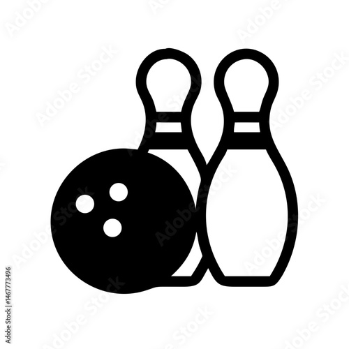 Icon of a bowling ball and pins representing the sport