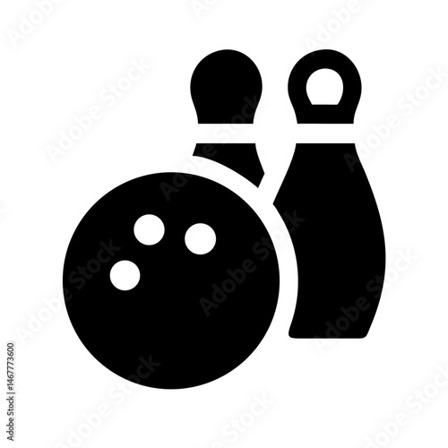 Icon of a bowling ball and pins representing the sport