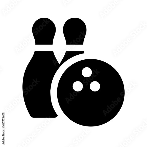 Icon of a bowling ball and pins representing the sport