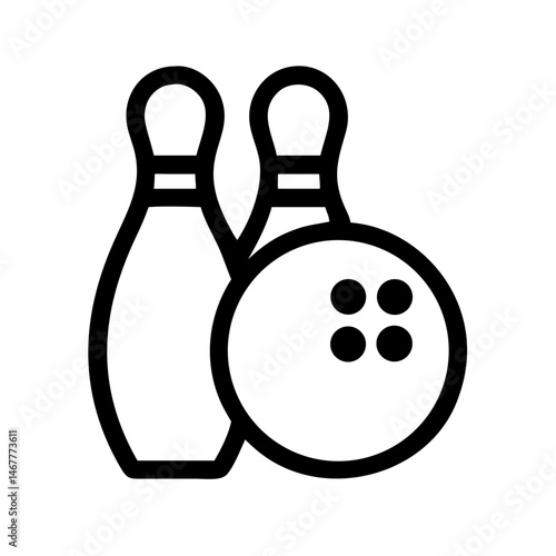 Icon of a bowling ball and pins representing the sport