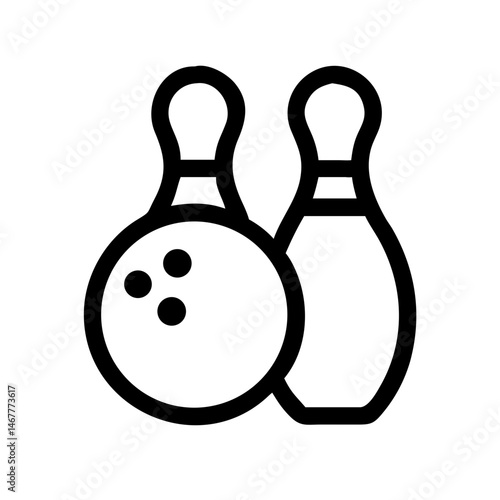 Icon of a bowling ball and pins representing the sport