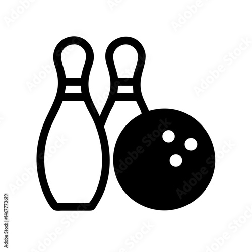 Icon of a bowling ball and pins representing the sport