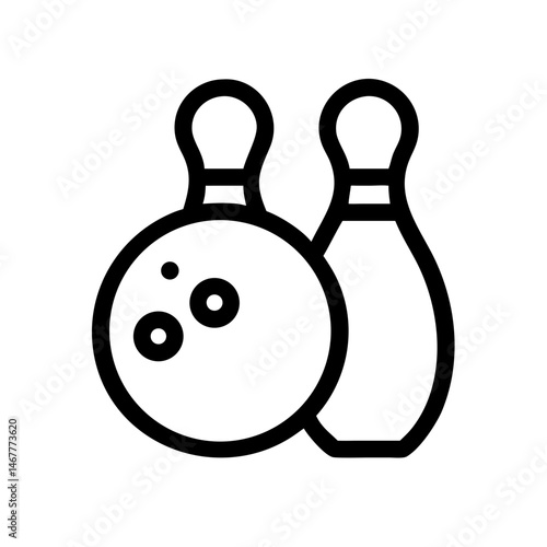 Icon of a bowling ball and pins representing the sport