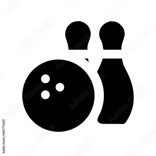 Icon of a bowling ball and pins representing the sport