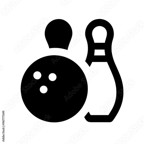 Icon of a bowling ball and pins representing the sport