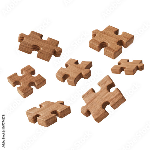 brown wooden toy puzzle pieces