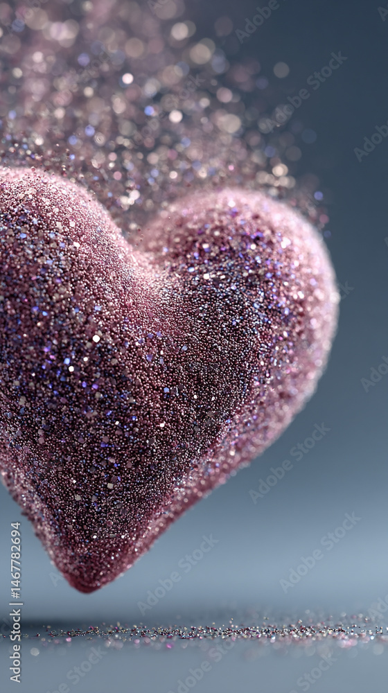 A sparkly heart glows with radiant light, symbolizing love, joy, and emotional brilliance. A dreamy and whimsical visual ideal for romance, celebration, and heartfelt expression themes.
