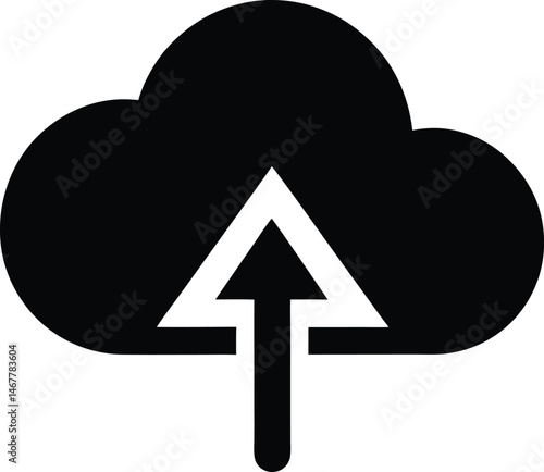 cloud upload symbol icon vector illustration