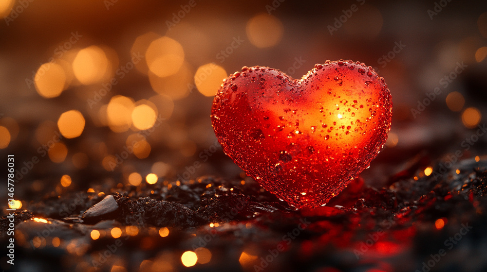 A sparkly heart glows with radiant light, symbolizing love, joy, and emotional brilliance. A dreamy and whimsical visual ideal for romance, celebration, and heartfelt expression themes.