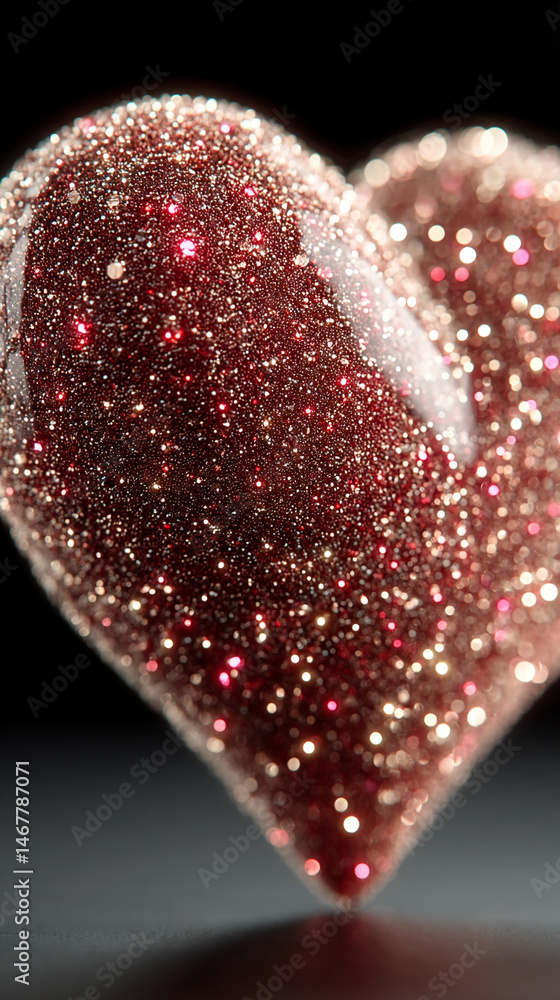 A sparkly heart glows with radiant light, symbolizing love, joy, and emotional brilliance. A dreamy and whimsical visual ideal for romance, celebration, and heartfelt expression themes.