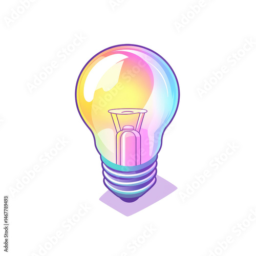 Creative and Colorful Light Bulb Illustration Representing Innovative Ideas and Bright Concepts in a Modern and Artistic Style