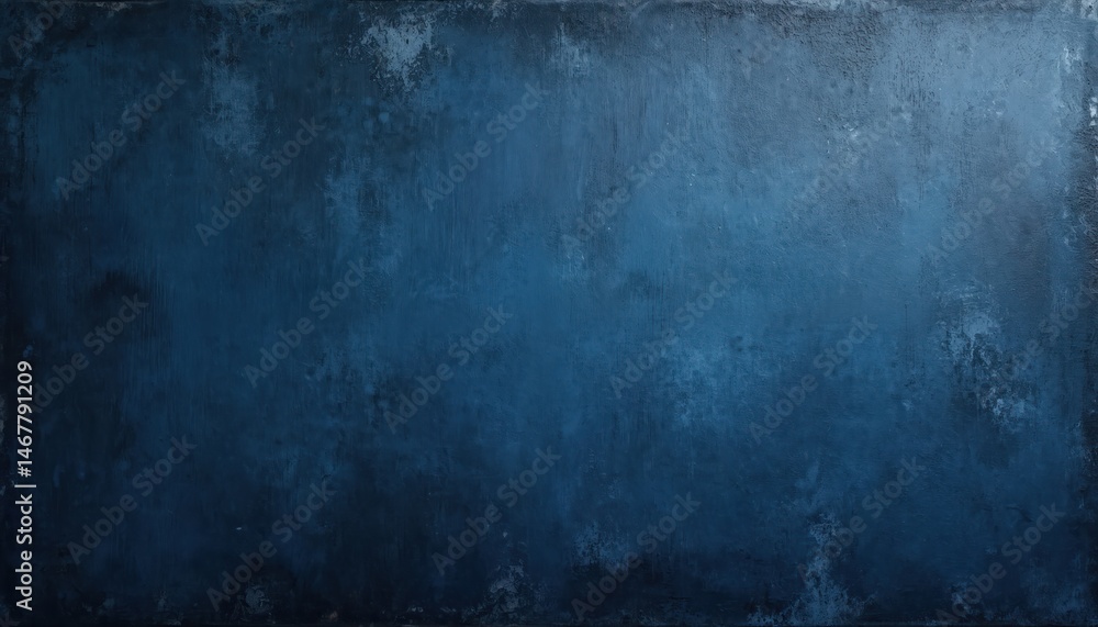 Obraz premium Grunge navy dark blue abstract texture background. Blue paint on old vintage concrete stucco wall surface with grain pattern. Suitable for template, banner, graphic design, creative art card design,