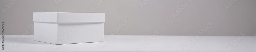 Lidded white box, stark white backdrop, studio shot, clean design, white, background, isolated Lidded white box, stark white backdrop, studio shot, clean design, white, background, isolated