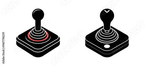 Video game controller wireless gamepad silhouette set, video game console silhouette illustration vector design in black and white, Gamepad Video game controller, joystick icon in flat line set. 