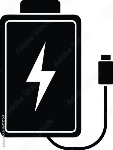 powerbank charging icon vector illustration