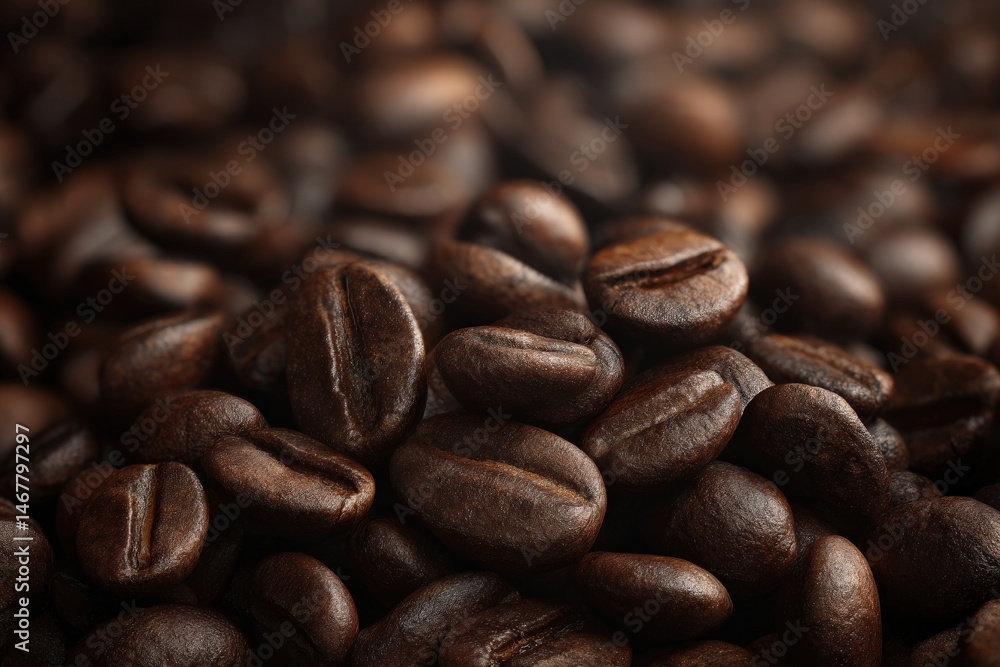 Naklejka premium Rich, dark roasted coffee beans.