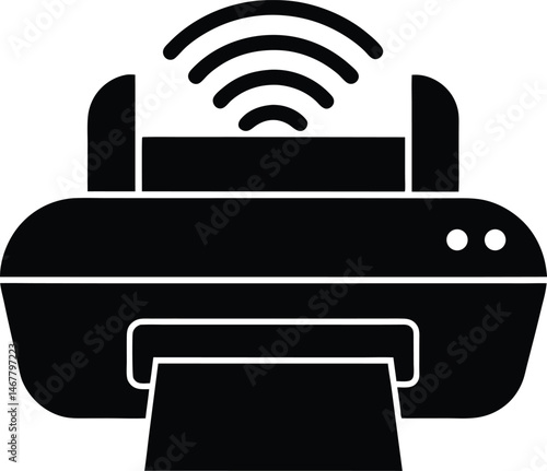 printer with wireless connectivity icon vector illustration