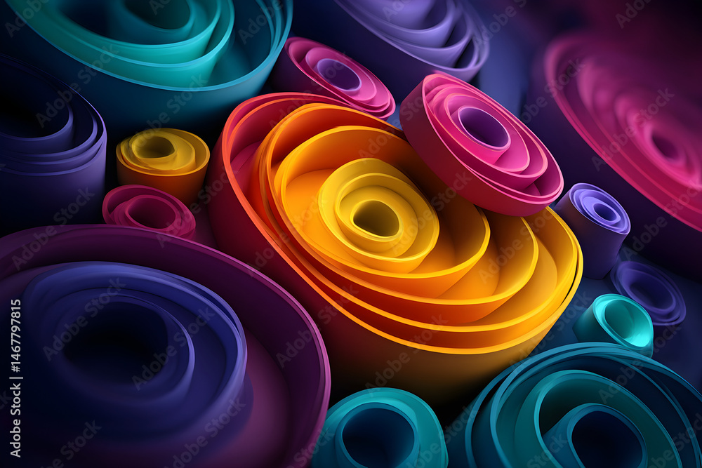 3D paper cut abstract background, vibrant neon, photorealistic rendering, no text 3D paper cut abstract background, vibrant neon, photorealistic rendering, no text