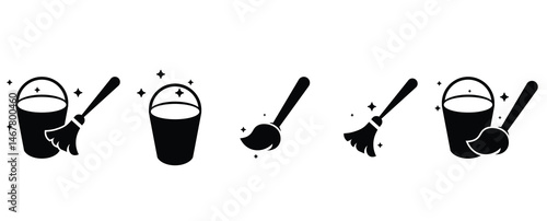 Floor mopping icon. cleaning icons vector.