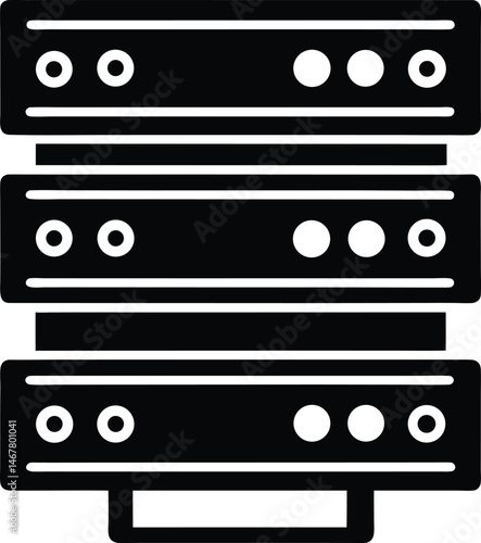server rack blinking lights icon vector illustration