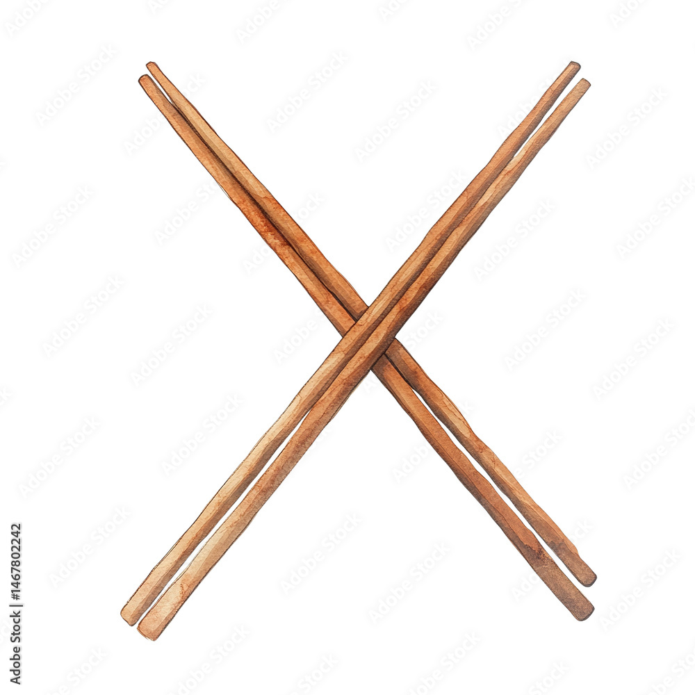 Intercrossed wooden chopsticks offer an evocative representation of oriental dining culture Intercrossed wooden chopsticks offer an evocative representation of oriental dining culture