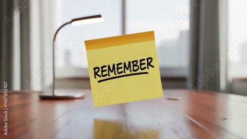 Sticky note with the word 