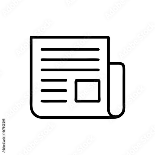 Newspaper Outline – News Media Vector Illustration
