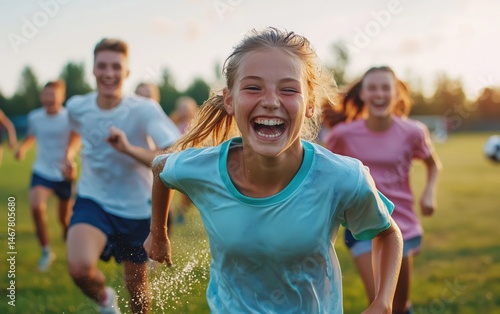Children Running and Laughing on a Sunny Day