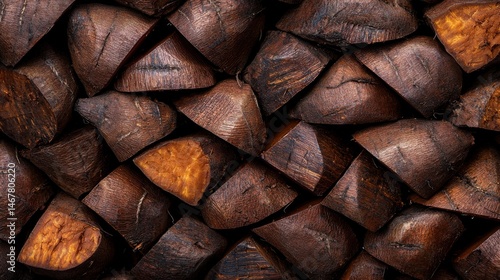 Obraz na płótnie A close up of wood chips with a brownish color w salonie