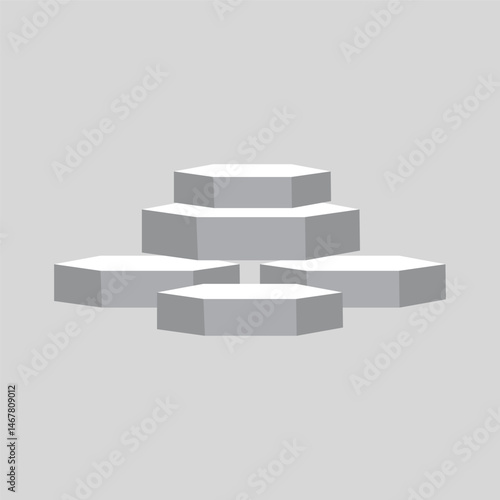3D Render of a Hexagonal Podium for Product Showcase