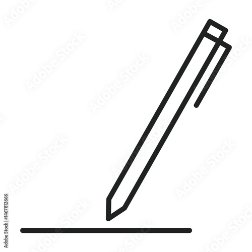 A simple pen draws a black line. It is a basic illustration of writing or drawing.