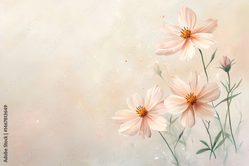 Delicate pastel flowers in a soft, dreamy background. Delicate pastel flowers in a soft, dreamy background.