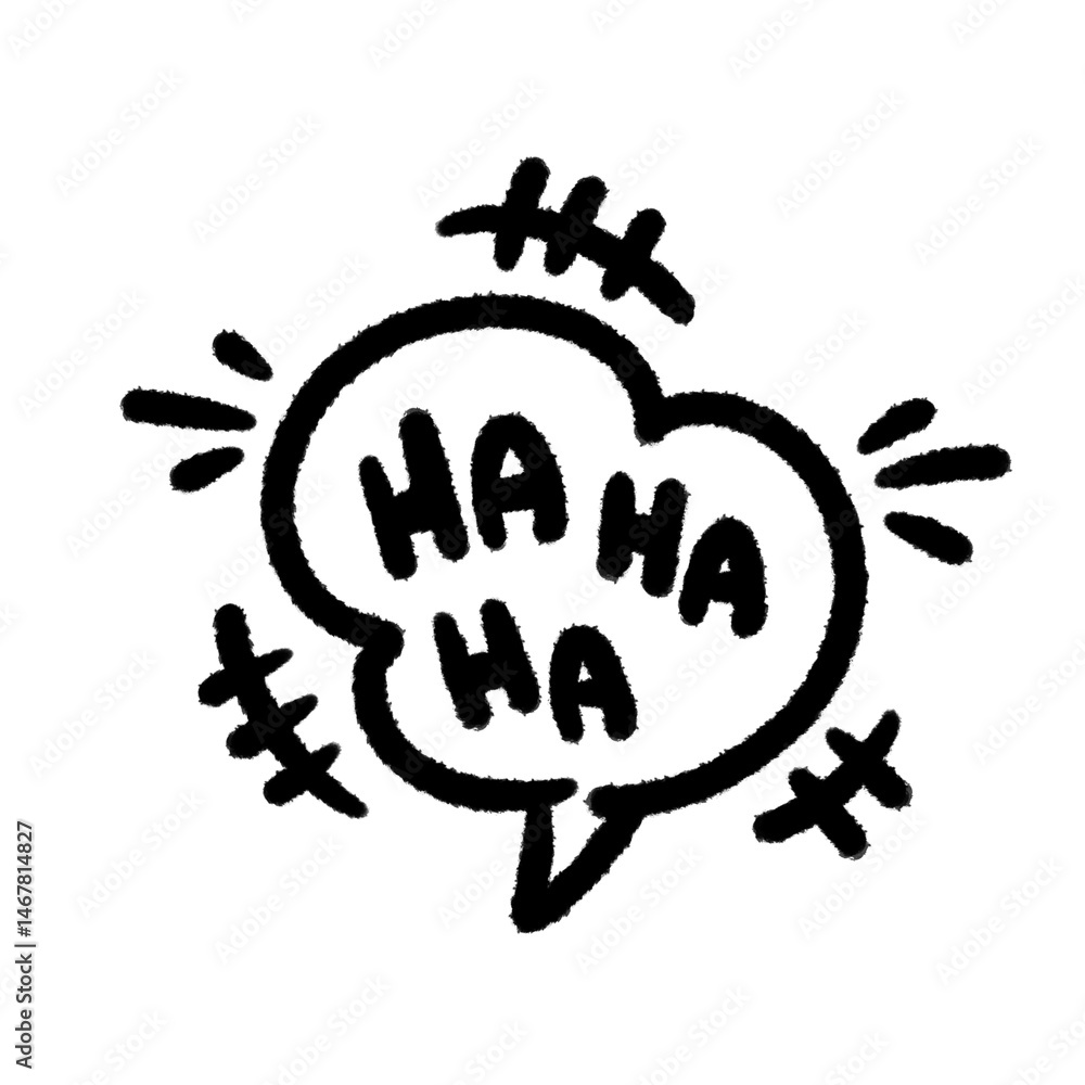 Obraz premium cartoon action ha haha hahaha png cartoon cute education kid for learning action doodle lint and outline design clipart line art pen doodle cartoon