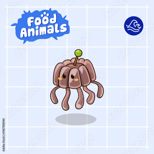 jellyfish jelly cartoon mascot logo character