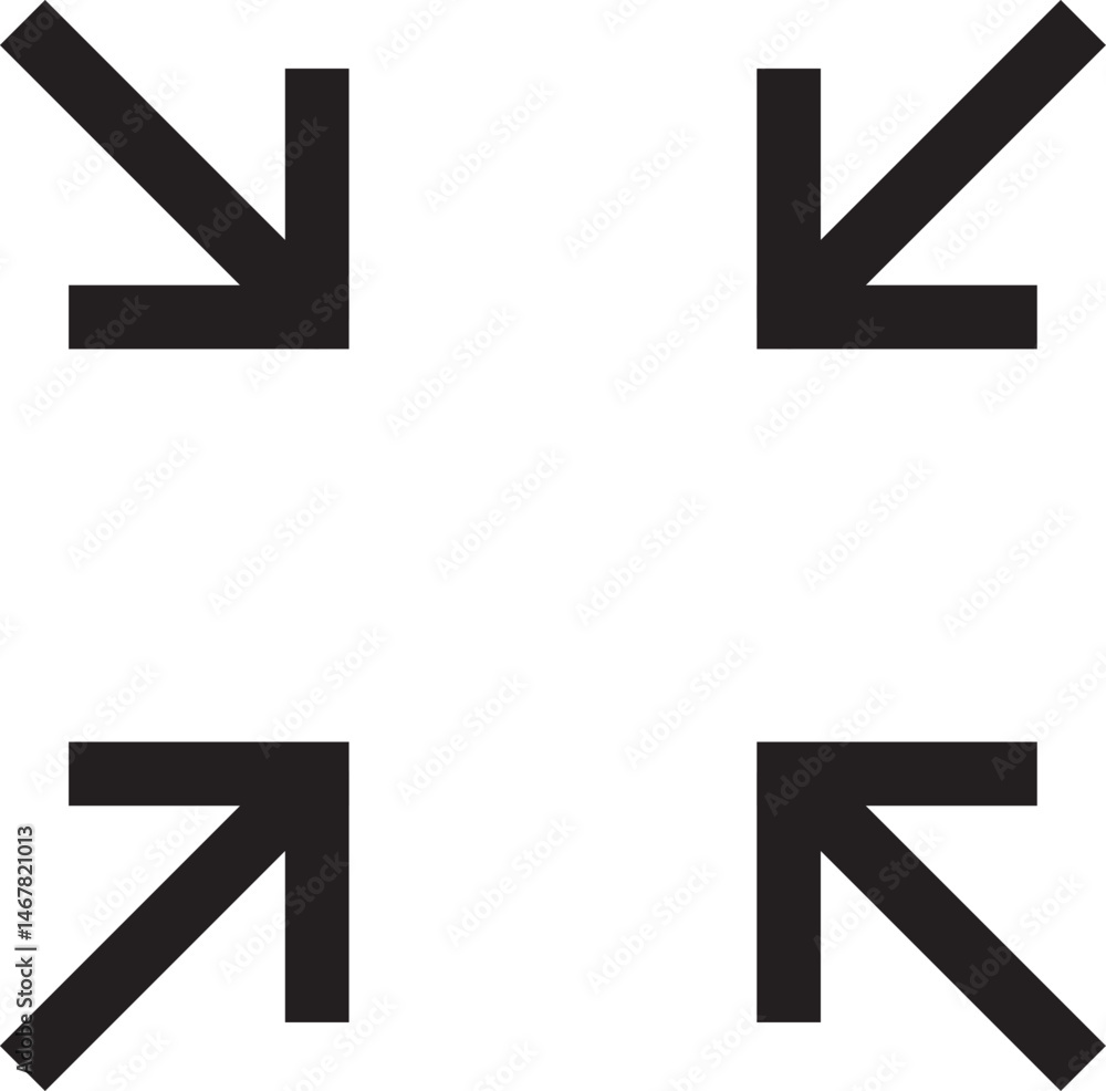 Fototapeta premium Fullscreen and resize arrow vector icon —expand & contract symbol