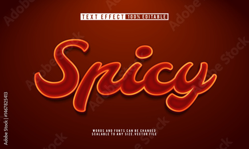 Editable spicy text effect with bold style, perfect for hot and fiery designs.