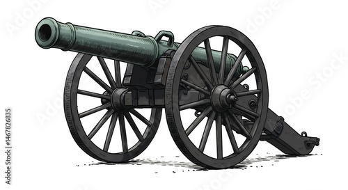Wallpaper Mural Vintage historical cannon illustration Torontodigital.ca