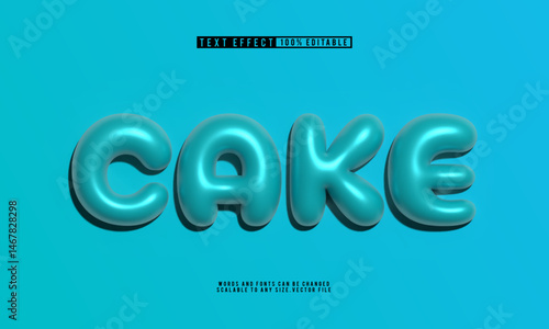 Editable cake text with balloon text effect, perfect for sweet celebrations