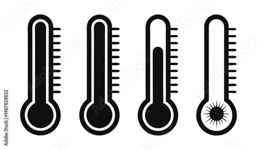 Simple Thermometer Vector for Weather & Climate On A White Background