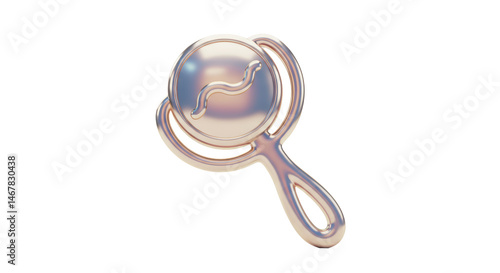 Wallpaper Mural Isolated Iridescent Silver Baby Rattle with Snake Symbol Torontodigital.ca
