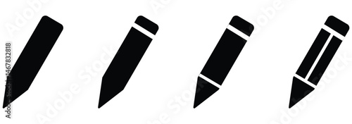 pencil icon set with simple and modern design.