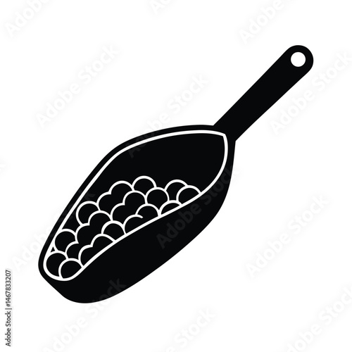 Scoop filled with dry chickpeas for cooking