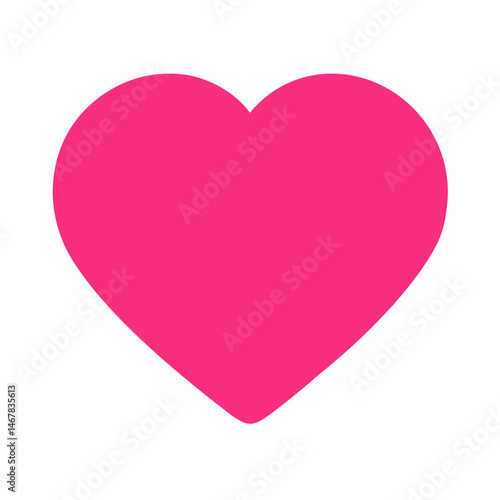 Vibrant Pink Heart Shape Symbolizing Love and Affection in a Playful Design
