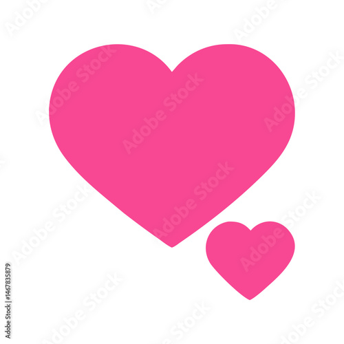 Vibrant Pink Heart Shape Symbolizing Love and Affection in a Playful Design